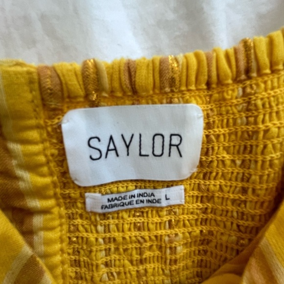 Saylor Eloisa bow front maxi dress yellow size L - Picture 6 of 8